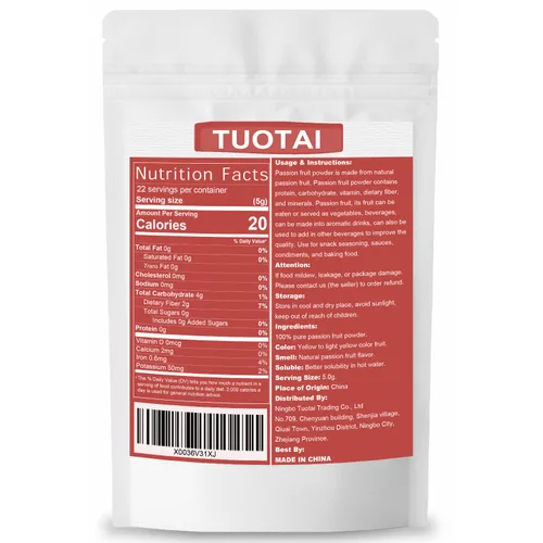 Vista 7 de Polvo liofilizado de fruta de la pasión, 4 onzas, polvo de fruta de la pasión para pasteles, bebidas y alimentos para hornear