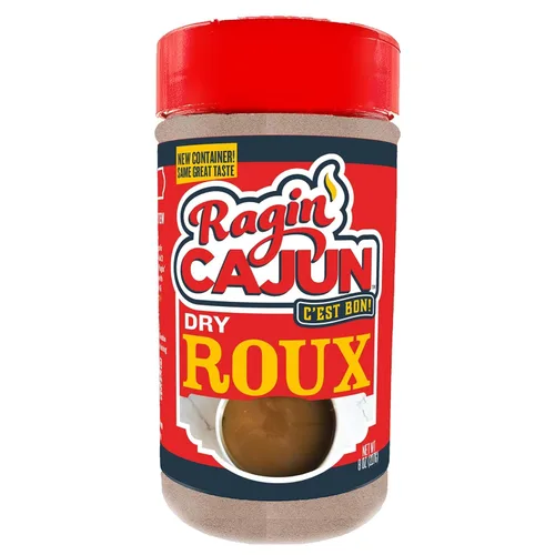Vista 3 de Auténtico Dry Roux Ragin' Cajun de 8 onzas (paquete de 3) – Ingrediente esencial para Gumbo y creaciones sabrosas – Sin grasa – Perfecto