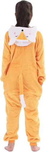 Vista 4 de HIBCIGA Disfraz de mameluco para niños, cosplay de animales para niños y niñas, Halloween cálido de felpa de una pieza