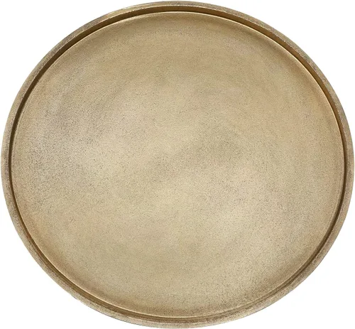 Vista 9 de DN DECONATION Bandeja otomana plateada, bandejas decorativas redondas grandes para decoración del hogar, bandejas de mesa auxiliar para perfumes