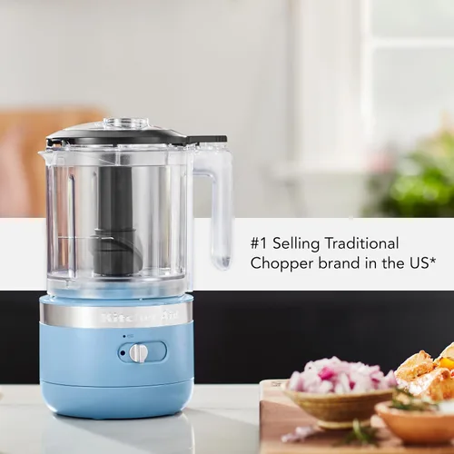 Vista 6 de KitchenAid Picador de alimentos inalámbrico KFCB519VB de 5 tazas, terciopelo azul Azul terciopelo