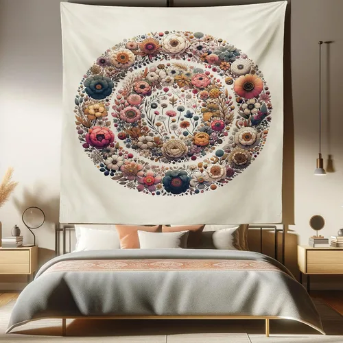 Vista 175 de Ambesonne Tapiz hippie, abrazo de hongos de ensueño y árbol de la vida místico y mandal verde, decoración de tela para colgar en la pared