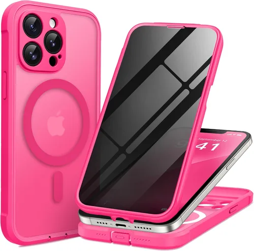 Vista 20 de BERFY Funda para iPhone 12 Pro Max, compatible con MagSafe, protector de pantalla de privacidad integrado y protección de cámara, antiespía