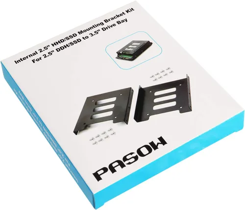 Vista 7 de Paquete de 2 bahías de disco duro SSD HDD de 2.5" a 3.5" Soporte de soporte de montaje de metal para PC (soporte)