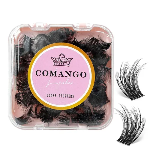Vista 21 de CoMango Extensiones de pestañas individuales 3D de flores multicapa, sueltas, esponjosas, racimos de pestañas rizadas C/D, extensiones de pestañas