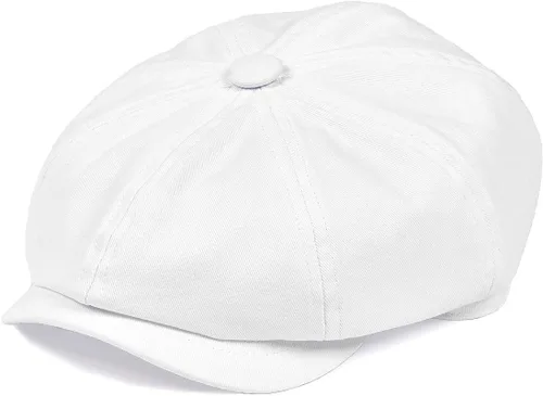 Vista 13 de BOTVELA Gorra plana de Newsboy para hombre, 100% algodón, Gatsby Ivy Golf Cabbie Hat