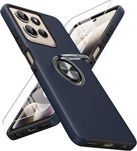 Vista 29 de JAME for Motorola Edge 2025 Case with Ring Stand Slim Shockproof Phone Case Cubierta de doble capa de grado militar resistente a prueba de golpes
