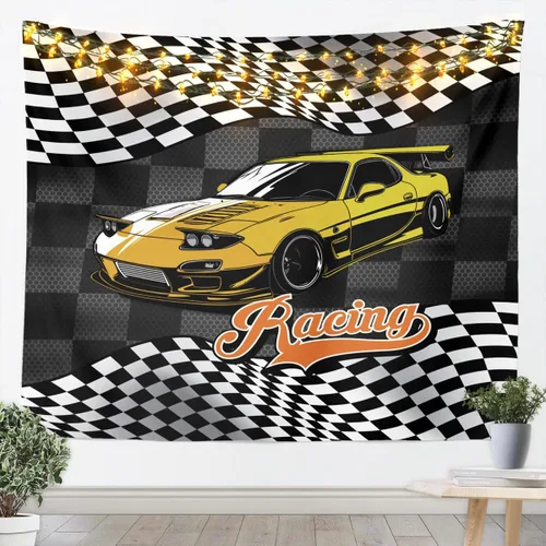 Vista 17 de Manfei Tapiz de pared de aviones para niños, diseño de bandera estadounidense, decoración de habitación de niños, niñas y adultos, decoración
