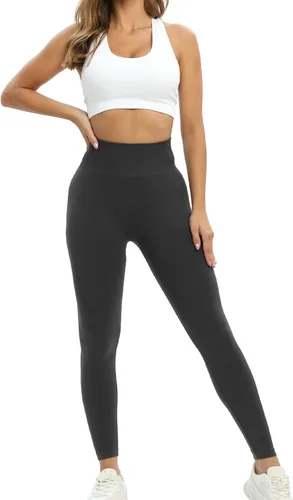 Vista 5 de Leggings de entrenamiento para mujer, sin costuras, con control de abdomen, gimnasio, fitness, pantalones deportivos de yoga activos