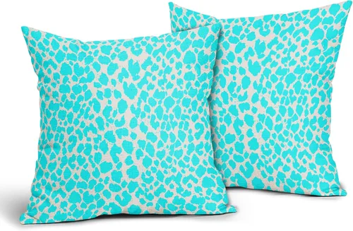 Vista 2 de Juego de 2 fundas de almohada de 16 x 16 pulgadas con estampado de leopardo, diseño de leopardo, con cremallera, decoración del hogar para sofá