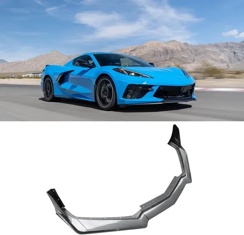 Vista 10 de CHIESMA para C8 Corvette, alerón frontal con ajuste para Chevrolet Corvette C8 Z51 STG 2020-2025, negro brillante, 7 piezas, alerón frontal