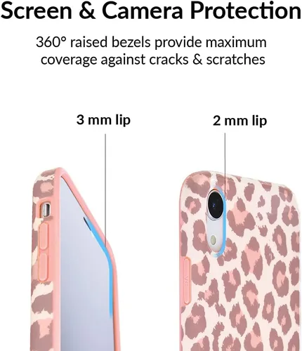 Vista 3 de VELVET CAVIAR Funda compatible con iPhone XR, estampado de leopardo, guepardo, rosa rubor, [probada en caídas de 8 pies] con forro de microfibra