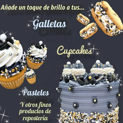 Vista 5 de Chispitas 4 oz Chispitas doradas y plateadas Chispitas metálicas Chispitas de año nuevo Chispitas glamorosas Mezcla de chispitas New