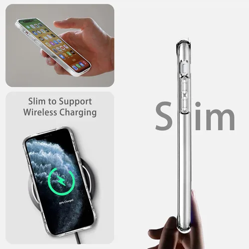 Vista 4 de JJGoo Compatible con iPhone 11 Pro Funda transparente, transparente a prueba de golpes para iPhone 11 Pro, delgada, antiarañazos, carcasa protectora