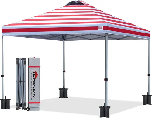 Vista 8 de MASTERCANOPY - Toldo plegable que incluye funda de transporte con ruedas, 4 bolsas de arena de contrapeso y 4 estacas