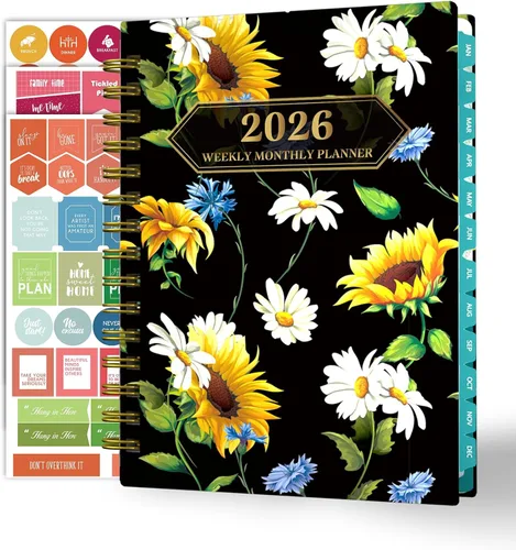 Vista 18 de Ymumuda Agenda 2026, agenda diaria semanal y mensual, enero de 2026 a diciembre de 2026, 8.4 x 6.3 pulgadas, calendario 2026 con pestañas, cuaderno