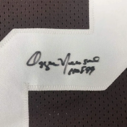 Vista 3 de Camiseta de fútbol firmada por Ozzie Newsome HOF 99 de Cleveland, certificada por JSA COA