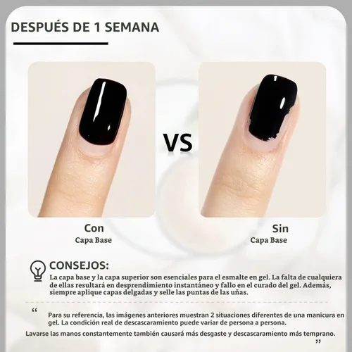 Vista 3 de GAOY - Capa base de gel para arte de uñas de gel UV de larga duración, bricolaje en casa, base transparente de 0.6 fl oz