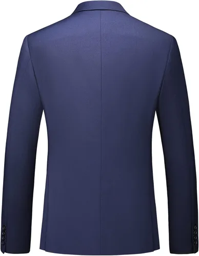 Vista 4 de Chaqueta casual de traje ajustado para hombre, chaqueta de un botón, ligera, deportiva, formal, traje de negocios diario, chaqueta