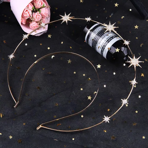 Vista 5 de Beaupretty Nuestra Señora Diadema Fiesta Headwear Diadema Luna Diadema Nupcial Metal Diadema Cabeza Estrella Accesorios para el Cabello Decorativo