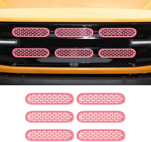 Vista 13 de Kit de 6 piezas de rejilla de malla para parrilla delantera, marco de cubierta, para Ford Bronco 2021-2024 de 2/4 puertas, accesorios exteriores