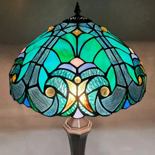 Vista 2 de Tiffany - Pantalla de repuesto para lámpara de 12 pulgadas de estilo victoriano, pantalla de repuesto para mesa, escritorio, ventilador de techo
