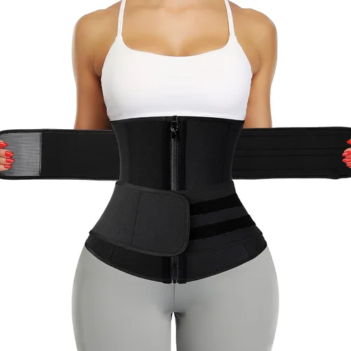 Vista 6 de KIWI RATA Entrenador de Cintura de Neopreno para Sauna Corsé Cinturón de Sudor para Mujeres Banda Ceñidora de Compresión para Entrenamiento Fitness