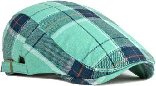 Vista 3 de WITHMOONS Gorra plana ajustable a cuadros coloridos YZ30109