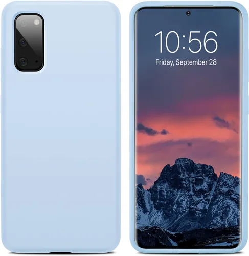 Vista 2 de Funda diseñada para Galaxy S20 de 6.2 pulgadas, goma de gel de silicona líquida a prueba de golpes, cojín de forro de tela de microfibra suave