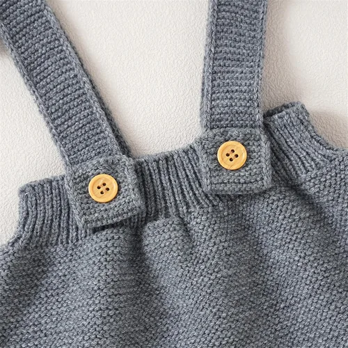 Vista 3 de TBUIALL Suéter de punto con volantes para bebés y niñas, con tirantes, con gorro, sudadera con capucha para niña