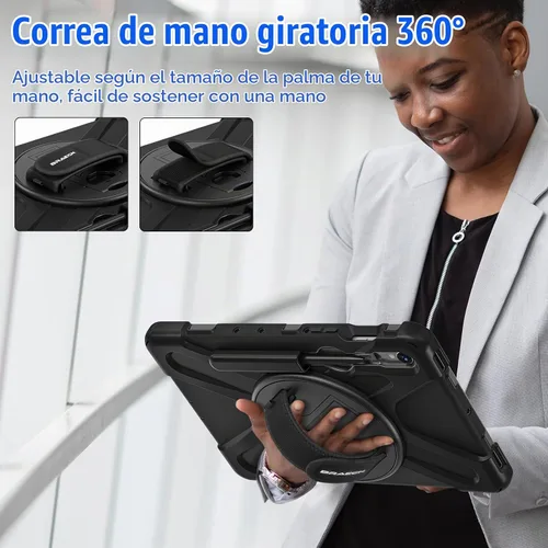 Vista 4 de Funda para Samsung Galaxy Tab S10 Lite/S10 FE/S9 FE 10.9" y S9/S8/S7 11" A01-negro