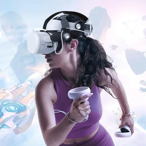 Vista 5 de NexiGo Adaptador tipo C para Oculus Quest 2, puertos de entrada duales, sin latencia para transferencia de datos, compatible con auriculares VR, PC