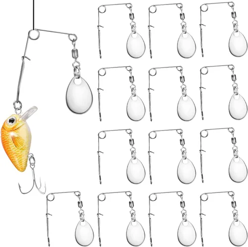 Vista 8 de Sumind Cuchillas giratorias de pesca Spinner Bait Cucharas lisas Plataformas Cucharas de pesca Cuchillas Señuelos Accesorios