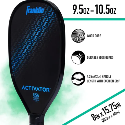 Vista 5 de Franklin Sports Juego de paletas y pelotas de pickleball - Raquetas de madera para pickleball + bolas - Activador - Aprobado por USAPA Juego
