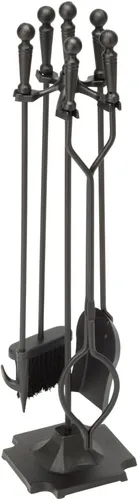 Vista 9 de UniFlame Juego de herramientas negras para chimenea de 5 piezas con asas de bola (T51030BK)