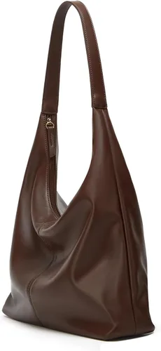 Vista 6 de Bolso de hombro de ante moderno para mujer, bolsa de mano, bandolera, bolso con asa superior, bolso para viajes, universidad, trabajo