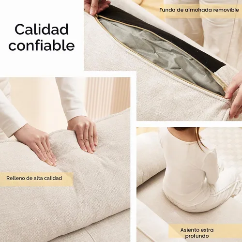 Vista 6 de Ihanherry Sofá moderno de 90 pulgadas para sala de estar, sofá de felpilla de asiento profundo con puerto de carga rápida y cojines lavables Verde