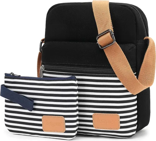 Vista 2 de Leaper - Juego de estuche y cartera bandolera de lona para niñas y mujeres