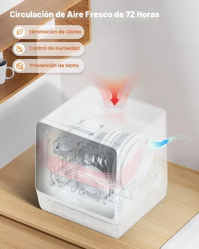 Vista 8 de HAVA 2025 NUEVO Lavavajillas de mostrador mejorado con suavizador de agua y eficiencia energética mejorada, lavavajillas portátil con 8 programas