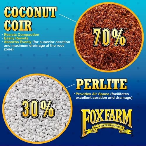 Vista 2 de FoxFarm Cultivation Nation 70:30 Medios de cultivo, 2 pies cúbicos - Mezcla de fibra de coco y perlita - Proporciona aireación y drenaje, uso