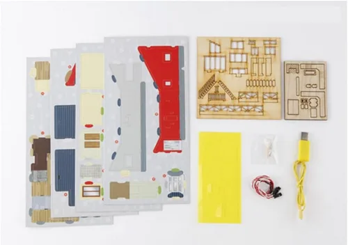 Vista 2 de Kit de modelo de madera de escritorio Casas en el ático / YGPM250 por Young Modeler