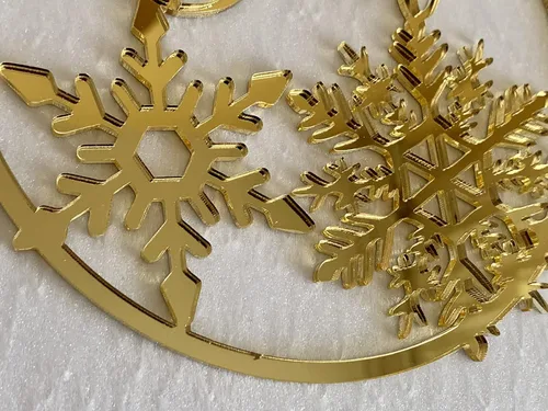 Vista 7 de Adorno de Navidad grande de 6 pulgadas, diseño de copos de nieve cortados con láser, adornos personalizados para bebés, regalos de Navidad