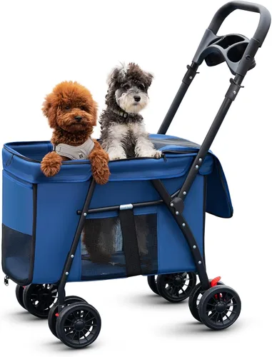 Vista 10 de Cochecito para mascotas Gato Perro Cochecito Viaje Plegable Pet Carriers