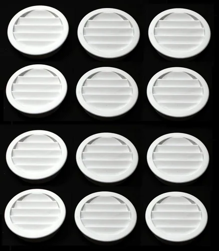 Vista 32 de 2.5 "rejilla redonda de plástico Soffit rejilla de ventilación de aire para reptiles cubierta (6, blanco)