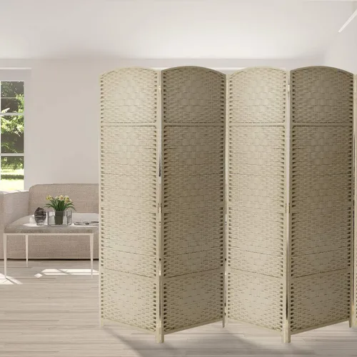Vista 2 de Sorbus Divisor de habitación de 8 paneles de 6 pies de alto, pantalla de privacidad, paneles extra anchos con doble bisagra, doble tejido de Beige