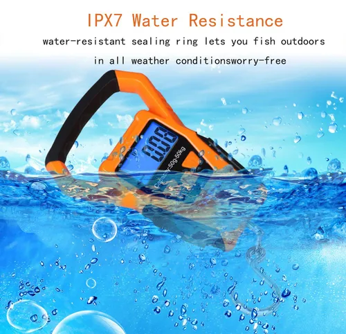 Vista 3 de ZHL - Báscula de pesca impermeable con regla báscula de equipaje gancho para colgar peso pantalla LCD retroiluminada de 1102lbs Bolsa Waterprof y 2