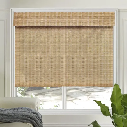 Vista 20 de LETAU cortinas de madera para ventanas con cenefa, filtran la luz