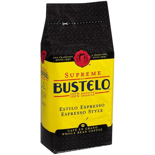 Vista 2 de Supreme By Bustelo - Café de grano entero estilo espresso, 32 onzas, paquete de 4