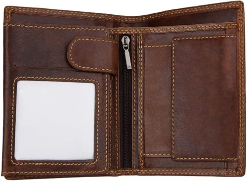 Vista 3 de TAUFE Men's Wallets, Men's Wallet Men's Wallet Vintage Card Holder Vertical Wallet