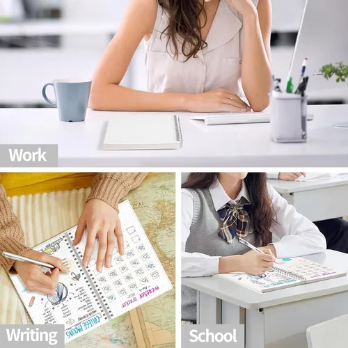Vista 7 de AHGXG Diario Punteado con Viñetas - Cuaderno Espiral con Cuadrícula de Puntos de 8.5" x 11", A4 Cuaderno Grande Punteado, Papel Grueso de 100 GSM